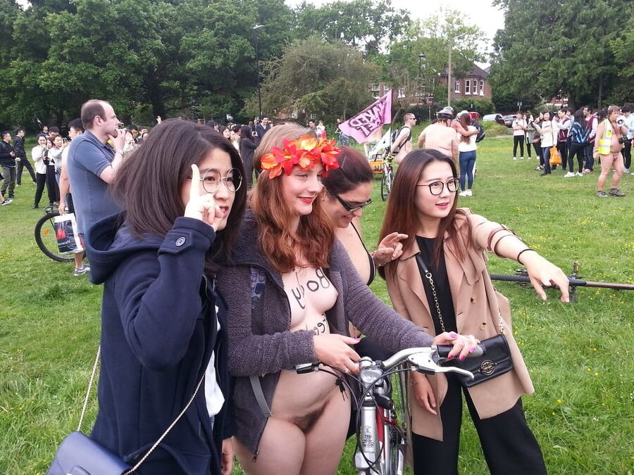Cute Brunette Southampton wnbr (world naked bike ride)