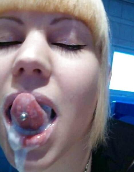 Sperm on her lips