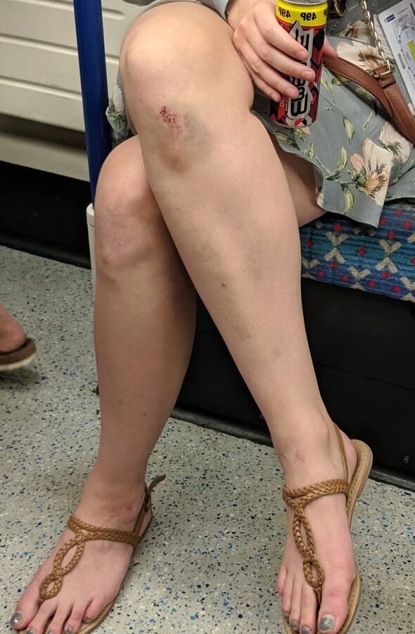 English girl sandals and toes