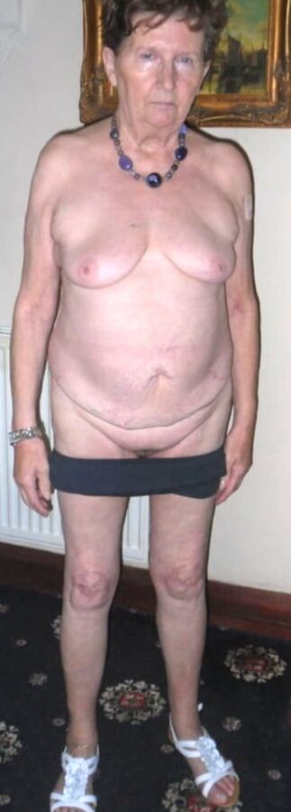 granny likes to wear suspenders to please