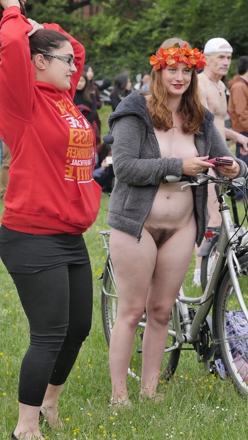 Cute Brunette Southampton wnbr (world naked bike ride)