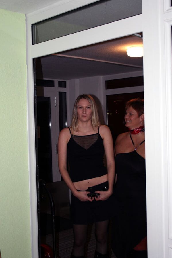 With blonde girlfriend ...