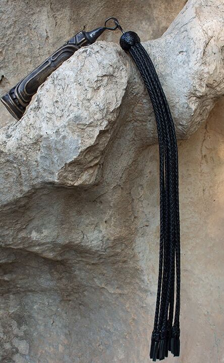 Gavial. -tail leather braided flogger.