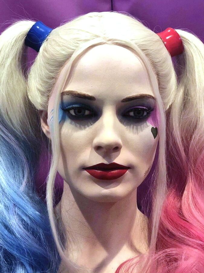 Harley quinn silicone bust, making sex toy