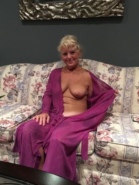 Naked under the fuchsia gown