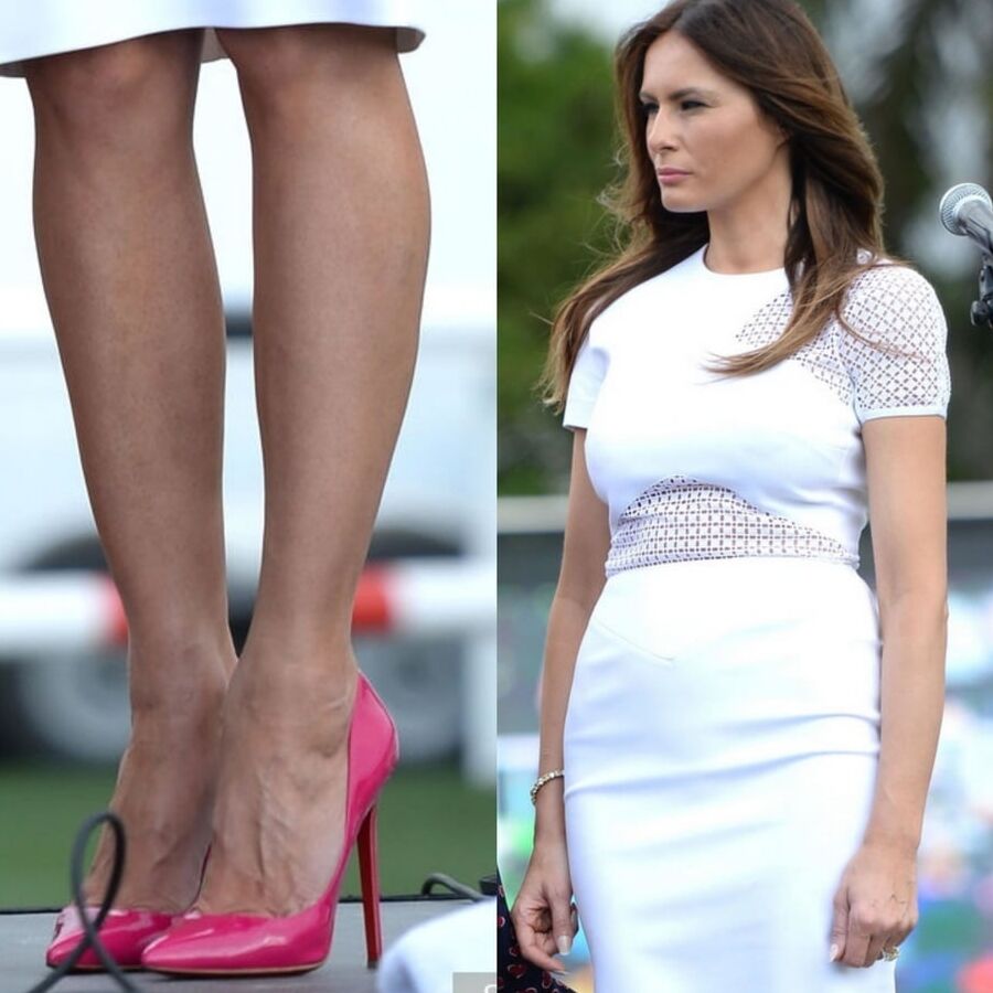 melania trump sexy leg feet and high heel