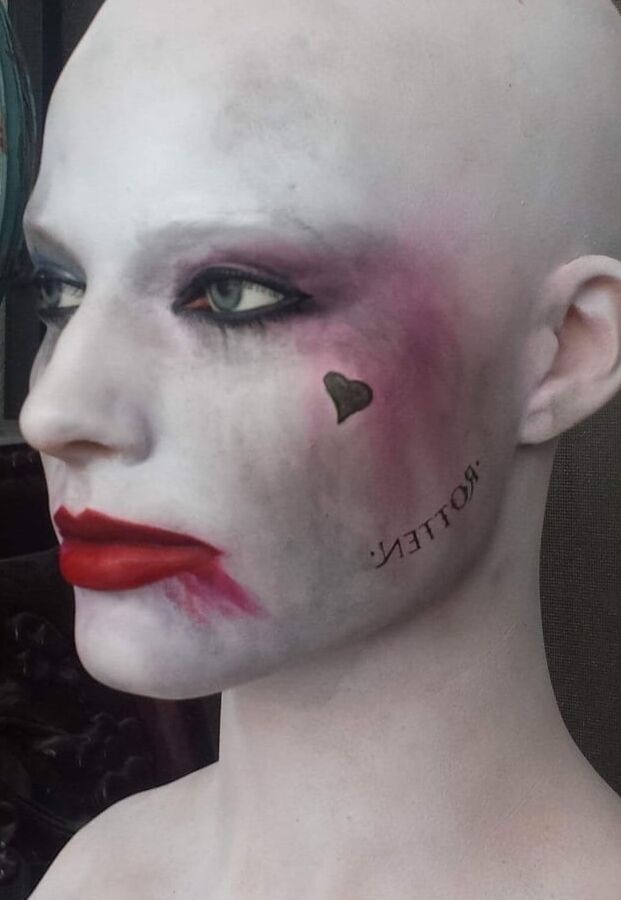 Harley quinn silicone bust, making sex toy