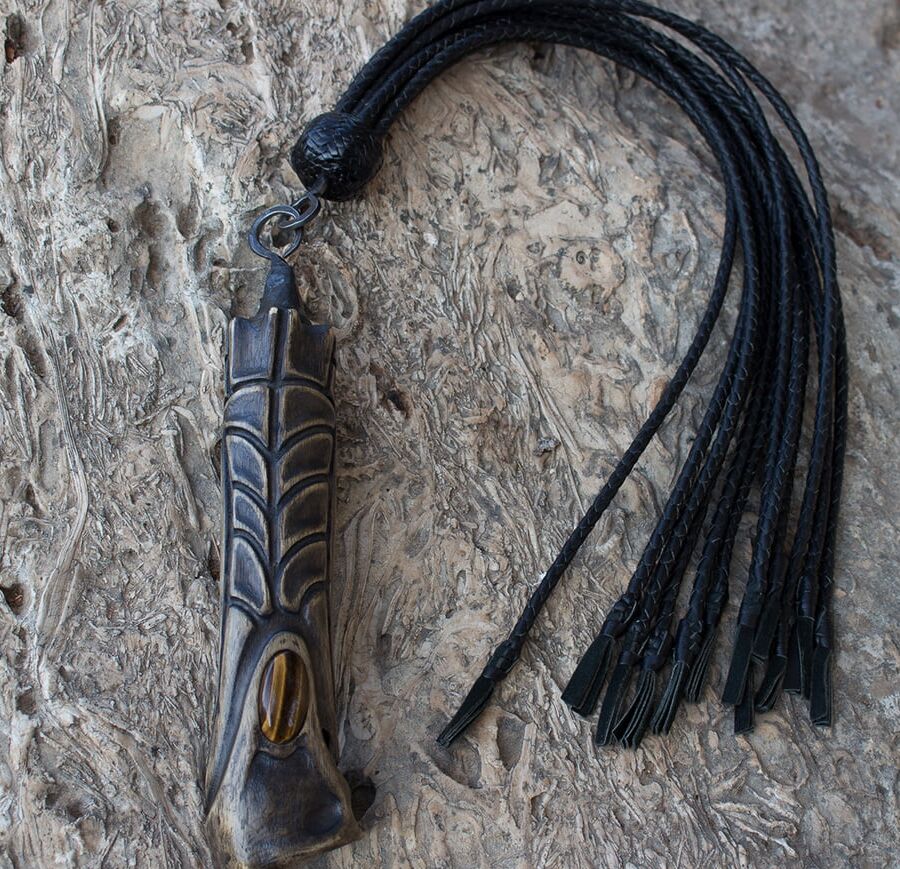 Gavial. -tail leather braided flogger.