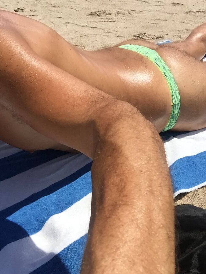 Green Thong at the Beach