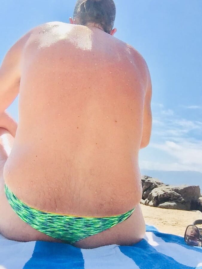 Green Thong at the Beach