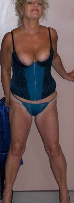 Blue and black bustier