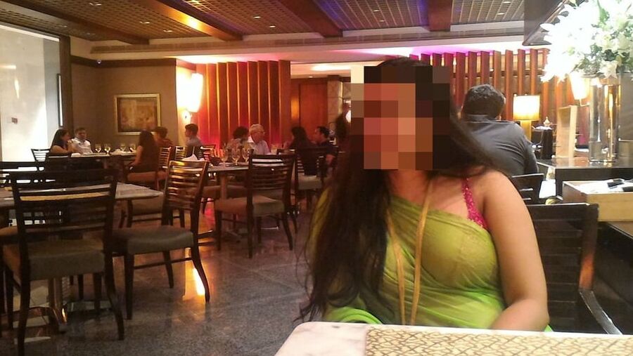 Desi Indian wife saree with bra