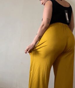 Sexy ass in black see through pants and black thong