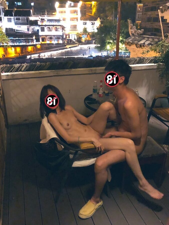Chinese girl flashing in public