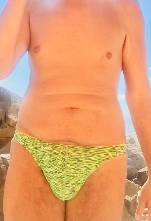 Green Thong at the Beach