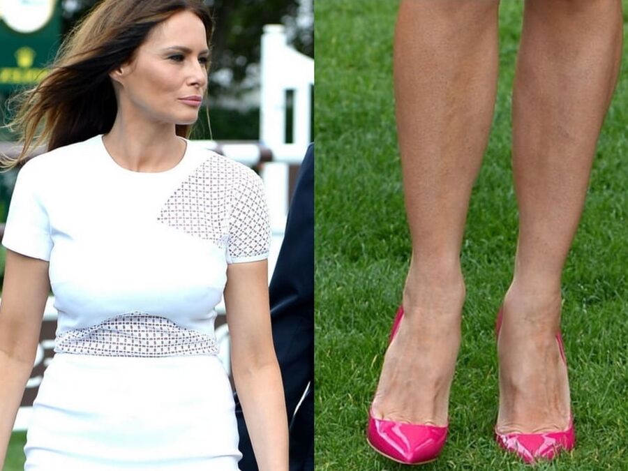 melania trump sexy leg feet and high heel