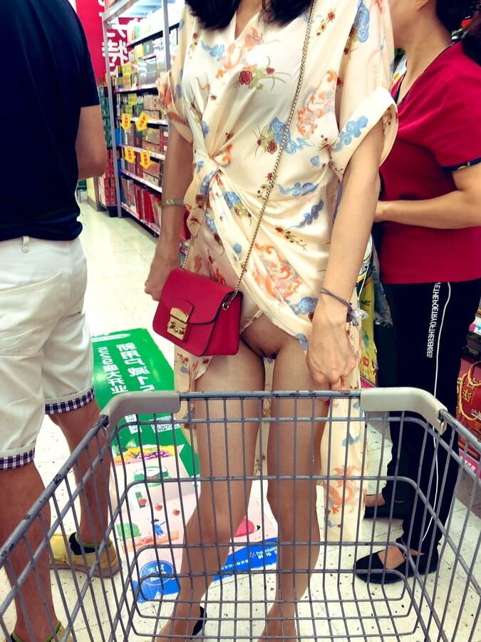 Chinese girl flashing in public