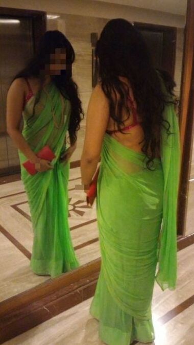 Desi Indian wife saree with bra