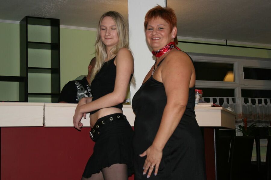With blonde girlfriend ...