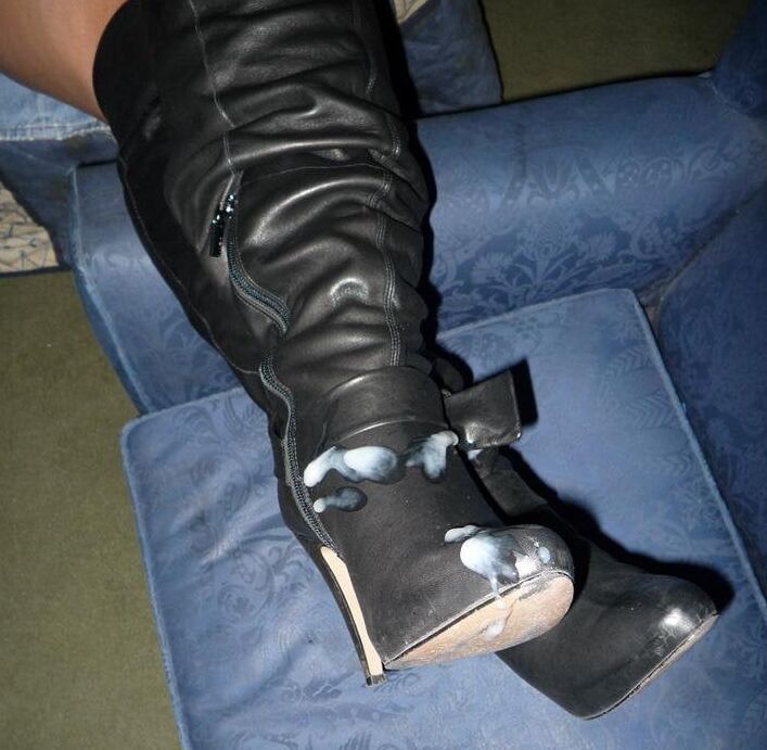 Cum covered boots