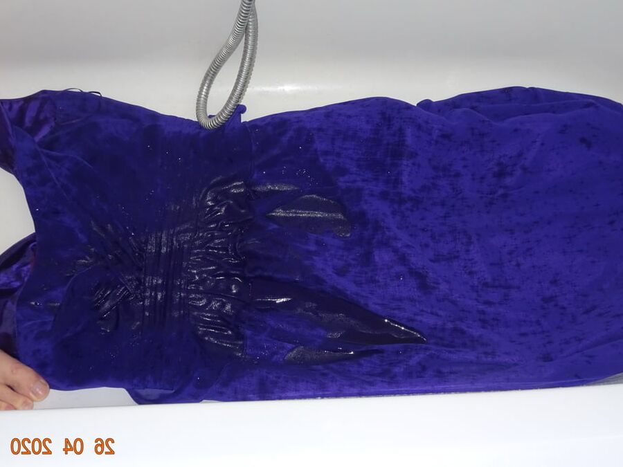 piss on purple dress