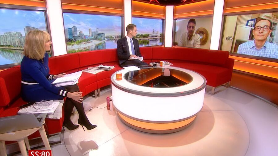 Louise Minchin in black tights