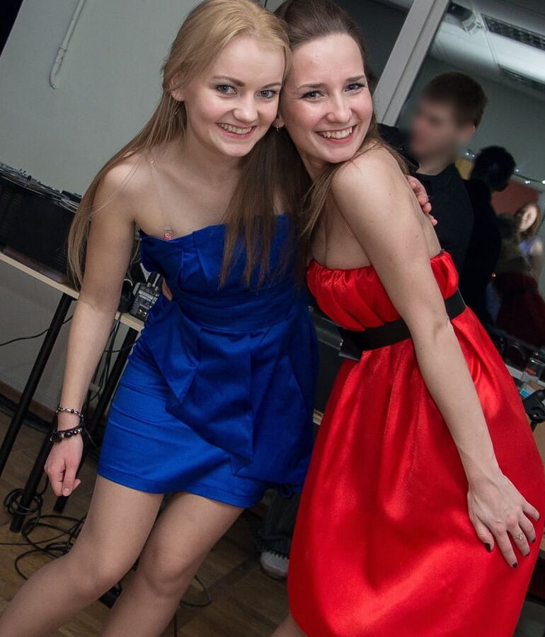 Posh Christmas Party Pantyhose Blonde &amp; Brunette