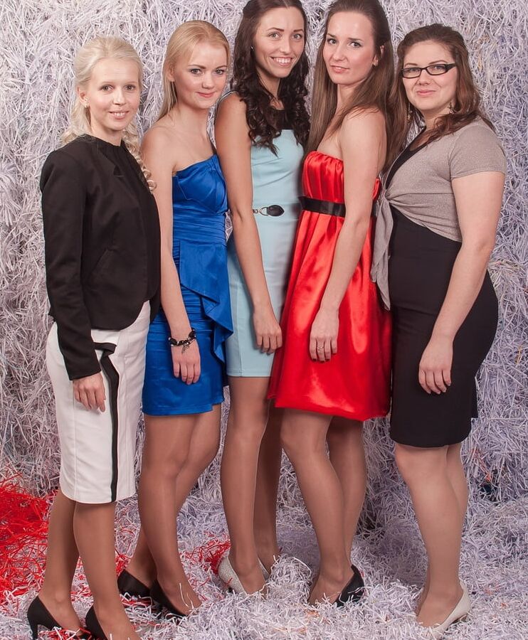 Posh Christmas Party Pantyhose Blonde &amp; Brunette