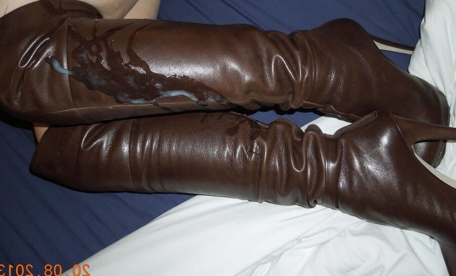 Cum covered boots