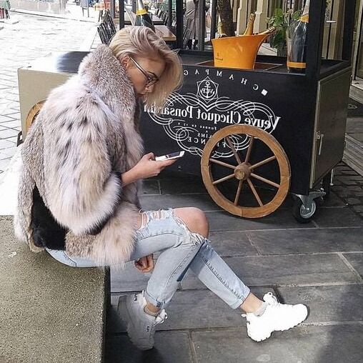 Woman in fur coat