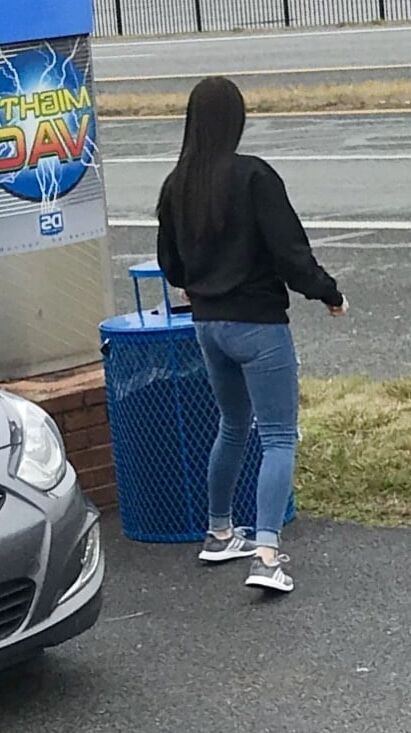 Sweet little ass in tight jeans