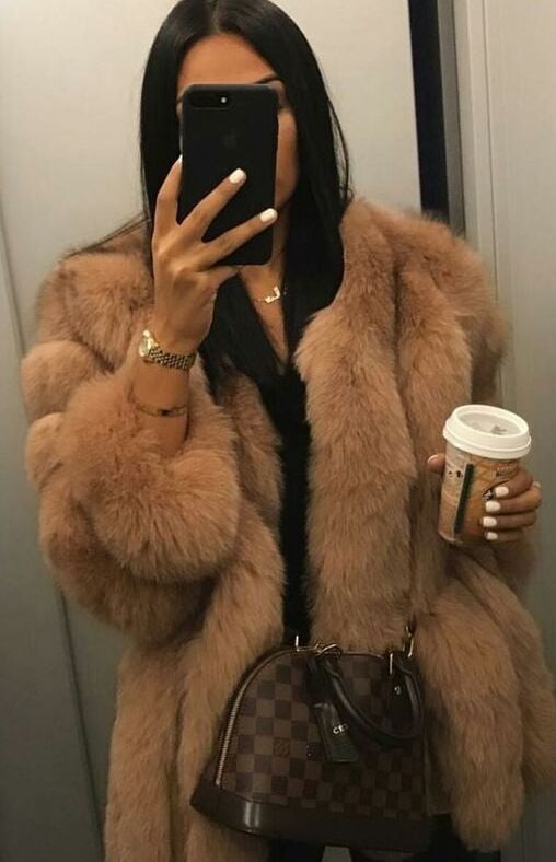 Woman in fur coat