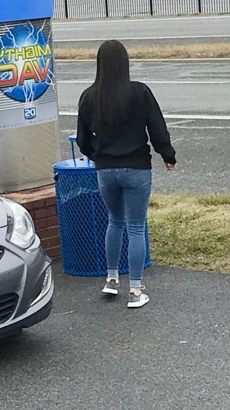 Sweet little ass in tight jeans