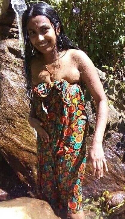 sri lankan wife public bath