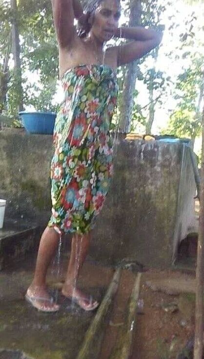 sri lankan wife public bath