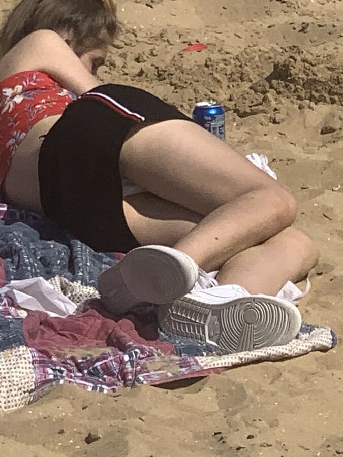 Beach upskirt