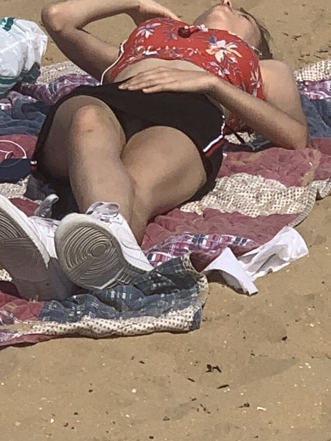 Beach upskirt