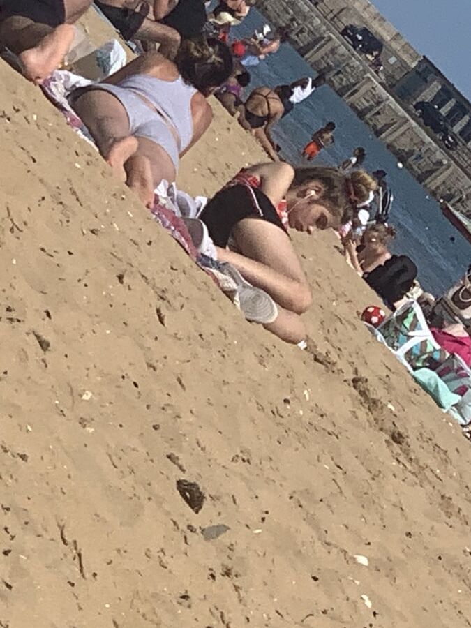 Beach upskirt