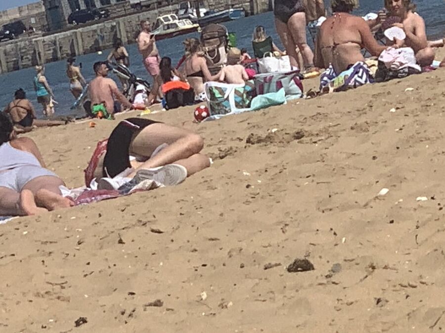Beach upskirt