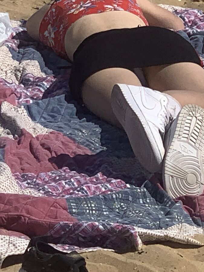 Beach upskirt