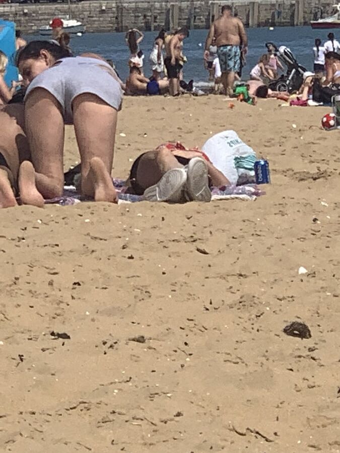 Beach upskirt
