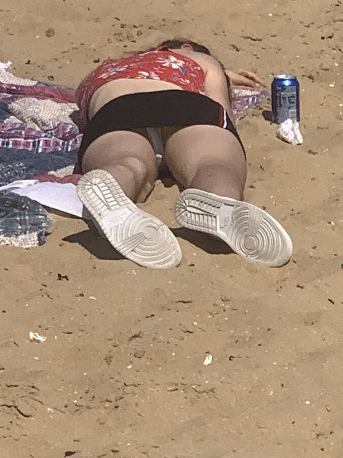 Beach upskirt