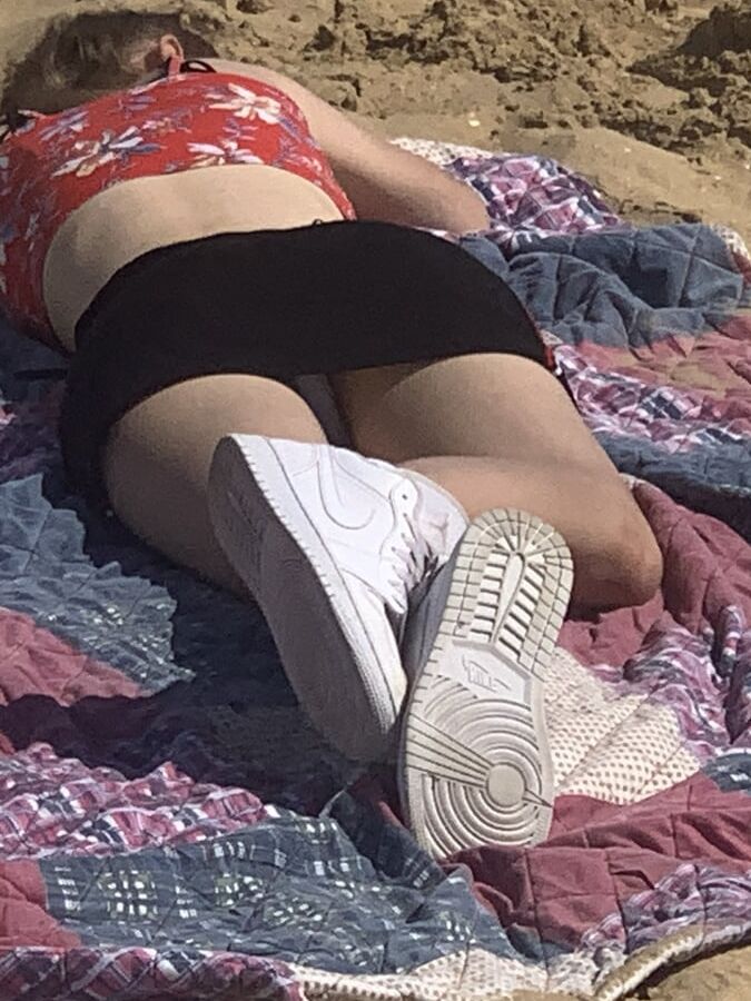 Beach upskirt