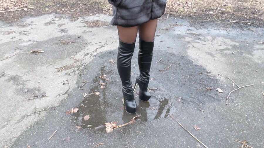 Black Boots, Tights and Fur Coat