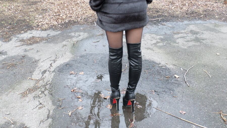 Black Boots, Tights and Fur Coat