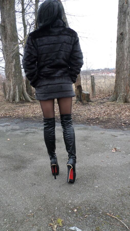 Black Boots, Tights and Fur Coat