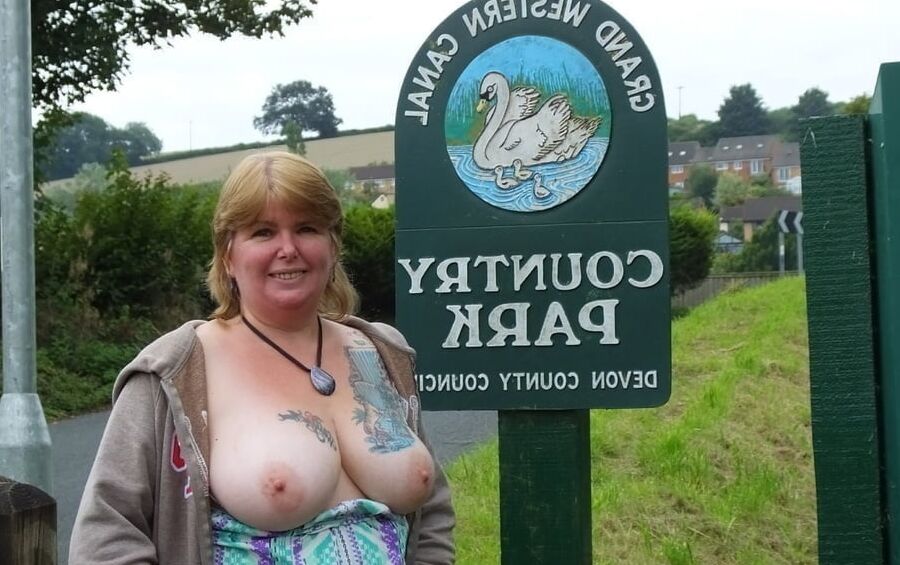 UK wife with big tits flashing
