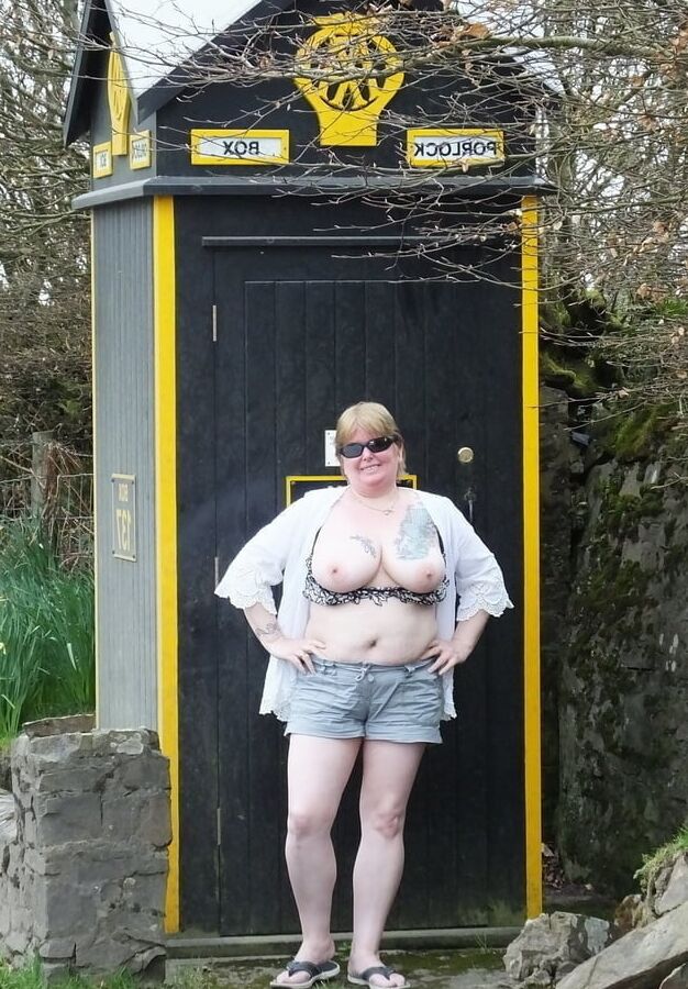 UK wife with big tits flashing
