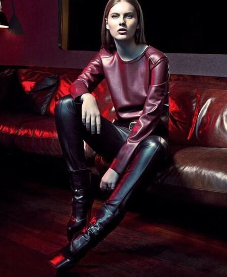 Woman completely in leather - by Redbull