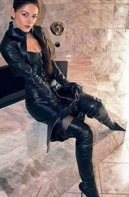 Woman completely in leather - by Redbull